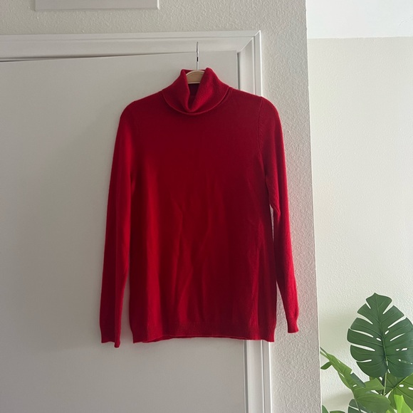 100% Cashmere Charter Club Red Sweater Long Sleeve Turtleneck Ultra Soft Top - Picture 2 of 2